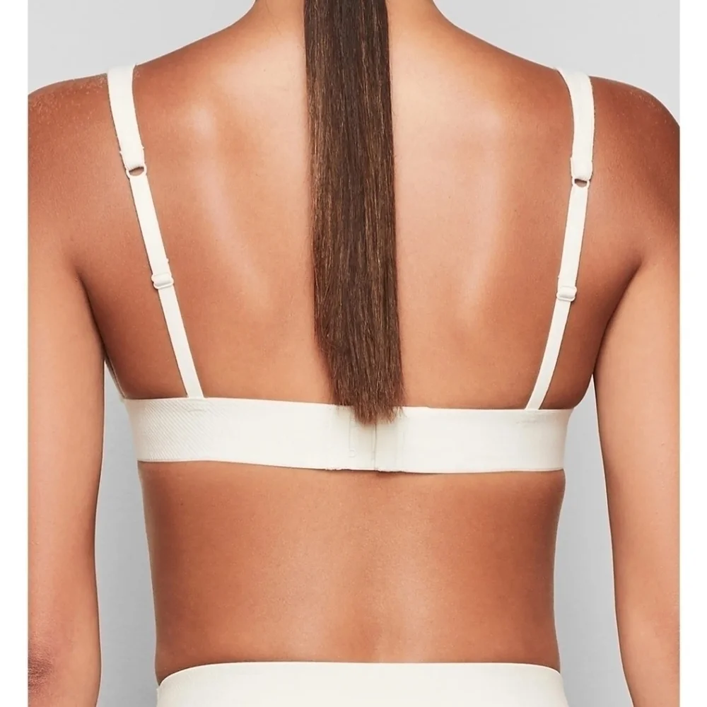 Skims Cotton Plunge Bralette NWT 3X Bone - Picture 2 of 6
